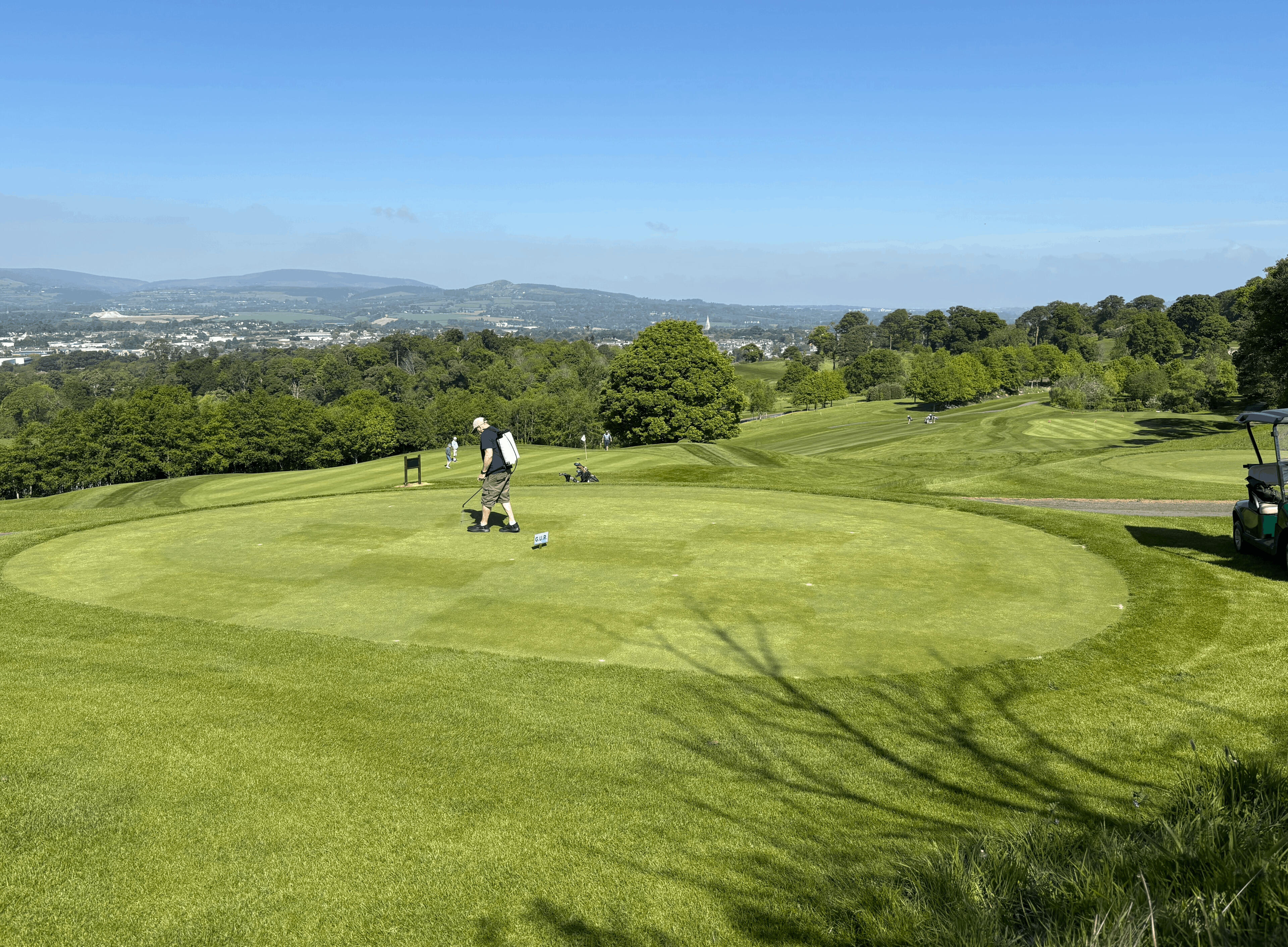 Bray Golf Club getting sprayed by man with back pack